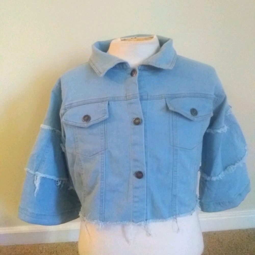 Light blue Waist Jean Jacket